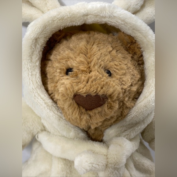 Jellycat London 11” BATHROBE BARTHOLOMEW BEAR PLUSH TOY NEW NWT Rare AUTHENTIC! - Picture 2 of 7